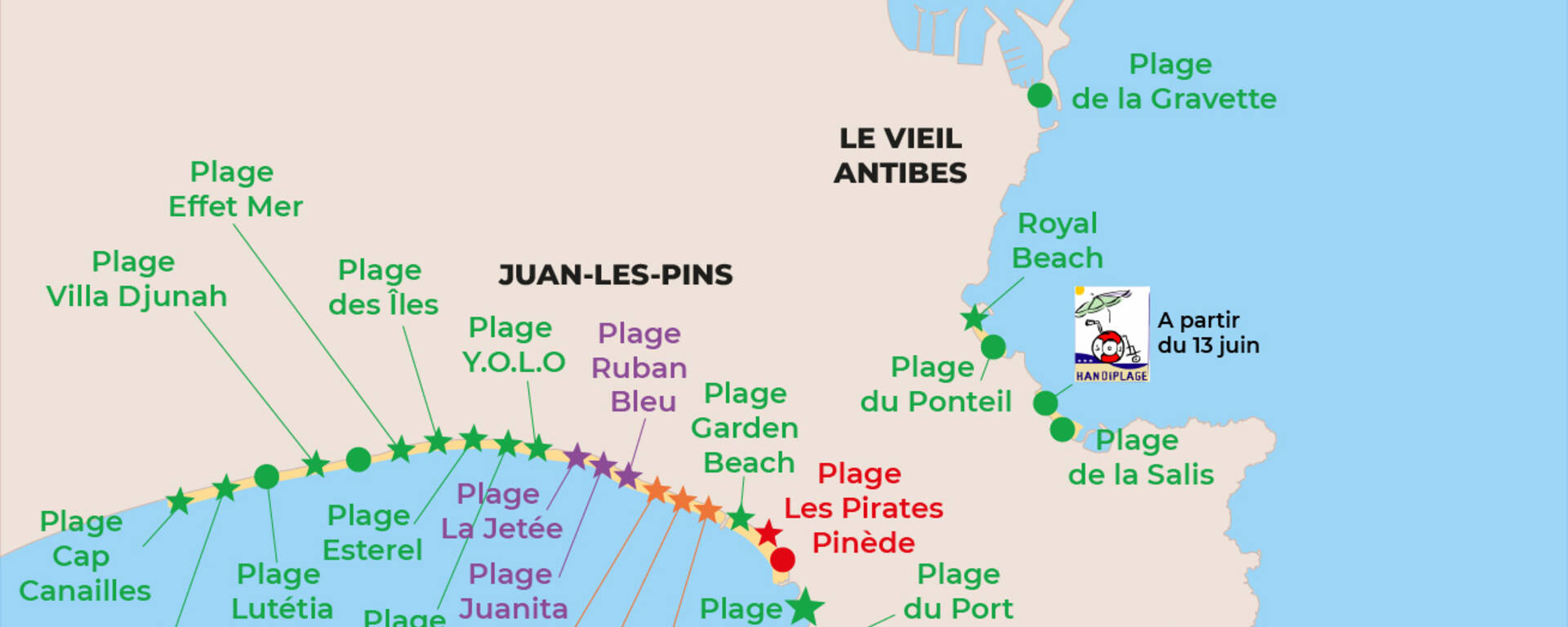 plan des plages et ouvertures 2025